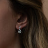 9 carat white gold pear shape stone set drop earrings