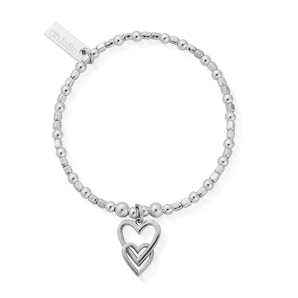 Chlobo Children's Mini Cube Interlocking Love Heart Bracelet