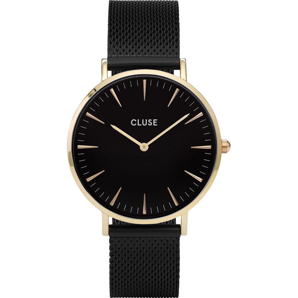Cluse CW0101201008 Boho Chic Watch Mesh, Full Black, Gold Colour Women's Watch