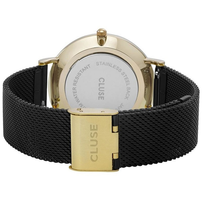 Cluse CW0101201008 Boho Chic Watch Mesh, Full Black, Gold Colour Women's Watch
