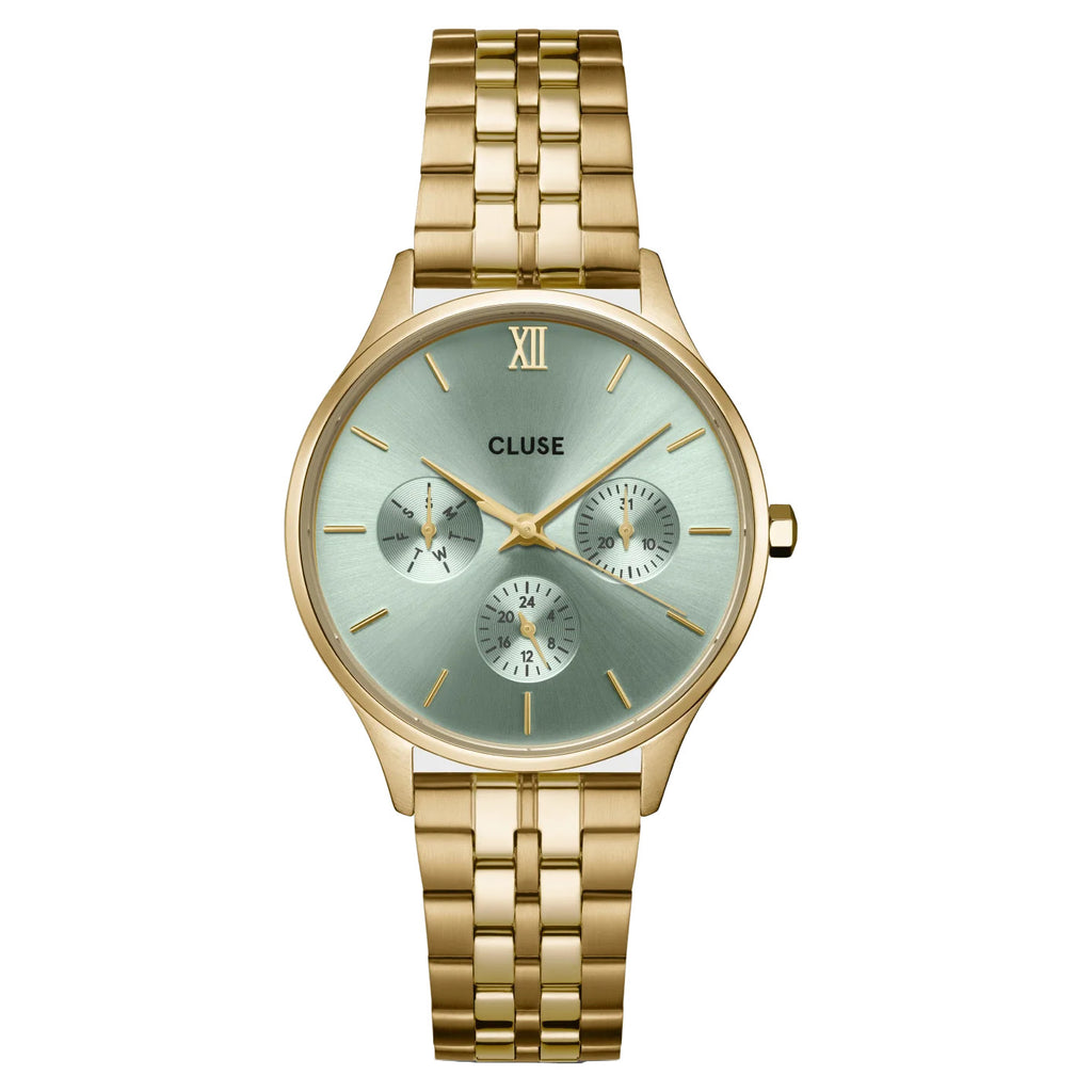 Cluse CW10709 Minuit Multifunction Sage Green, Gold Colour Women's Bracelet Watch