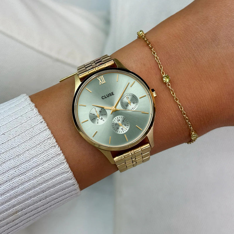 Cluse CW10709 Minuit Multifunction Sage Green, Gold Colour Women's Bracelet Watch
