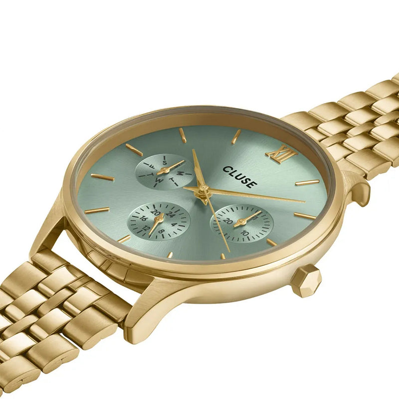 Cluse CW10709 Minuit Multifunction Sage Green, Gold Colour Women's Bracelet Watch