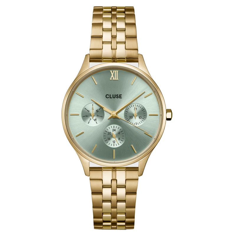 Cluse CW10709 Minuit Multifunction Sage Green, Gold Colour Women's Bracelet Watch