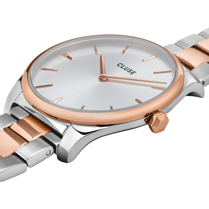 Cluse CW11104 Féroce Watch Steel, Rose Gold Colour, Two-Tone Women's Watch