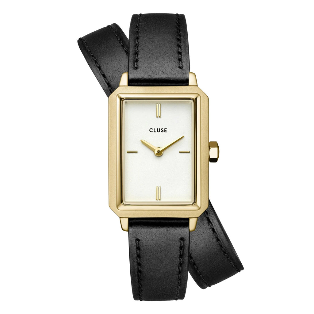 Cluse CW11513 Fluette Double Leather Black, Gold Colour Women's Watch