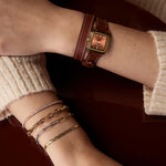 Cluse CW11810 Gracieuse Petite Double Leather, Nutshell, Gold Colour Women's Watch