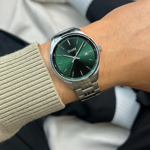 Cluse CW20902 Anthéor Multifunction Green, Silver Colour Men's Bracelet Watch