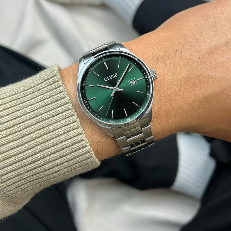 Cluse CW20902 Anthéor Multifunction Green, Silver Colour Men's Bracelet Watch