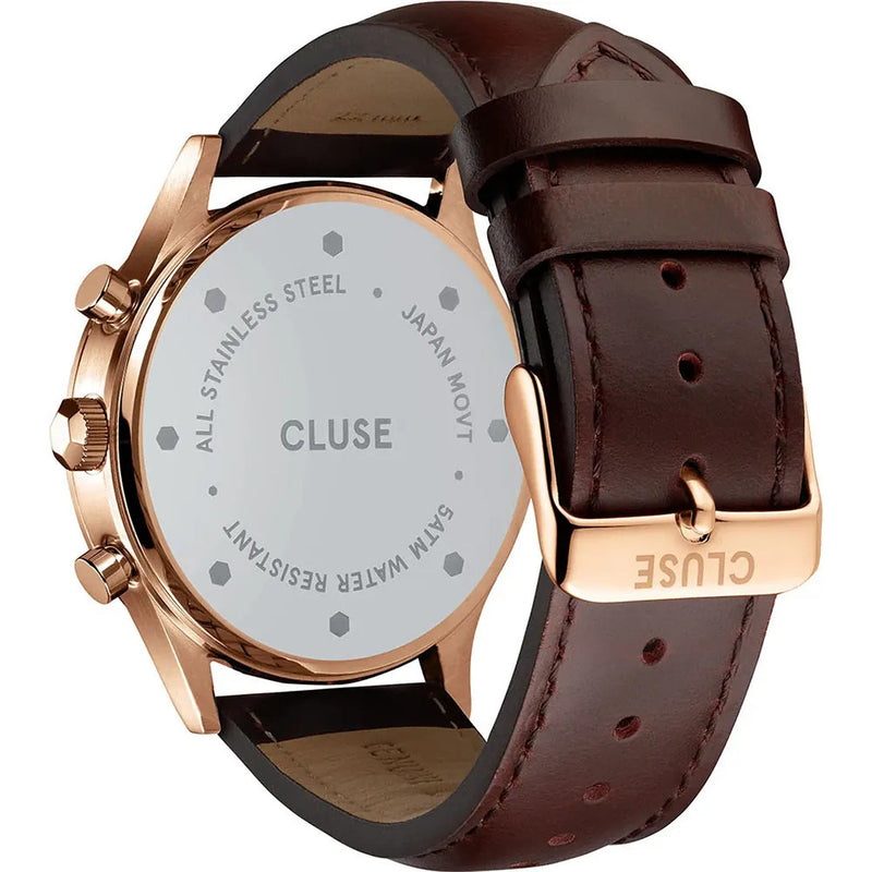 Cluse CW21009 Anthéor Multifunction Blue, Rose Gold Colour Men's Leather Strap Watch