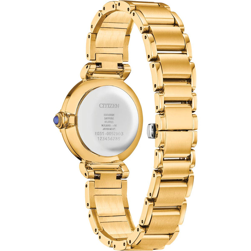 Citizen EM1062-57D Ladies L Mae Eco-Drive Gold Tone Stainless Steel Bracelet Watch
