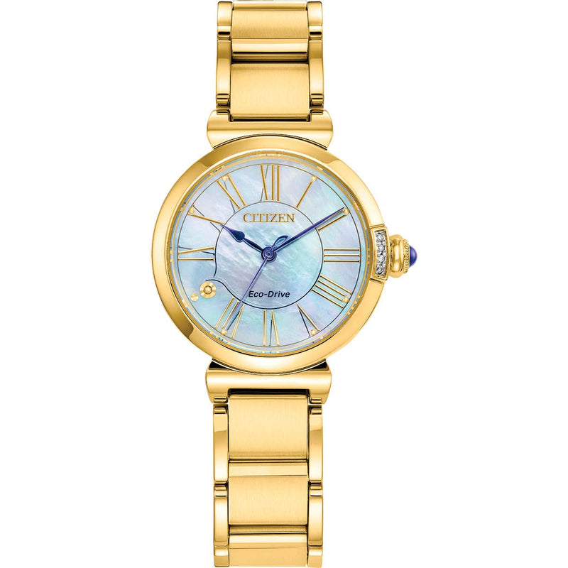 Citizen EM1062-57D Ladies L Mae Eco-Drive Gold Tone Stainless Steel Bracelet Watch