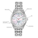 Citizen FC8000-55D Eco-Drive Women's World Time White Dial Bracelet Watch