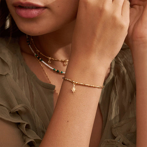 Chlobo GBCFR2074 Gold Soul Glow Lucky Star Bracelet