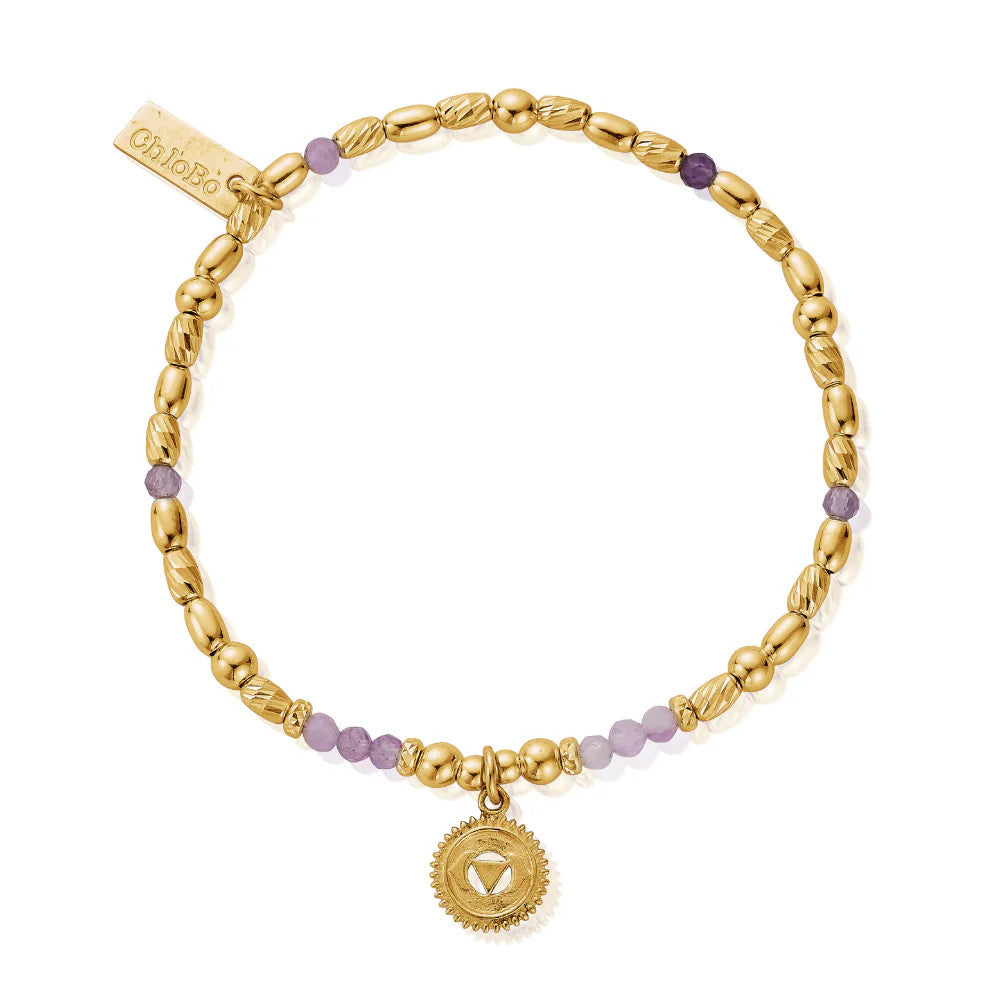 Chlobo Lavender Amethyst Third Eye Gold Chakra Bracelet