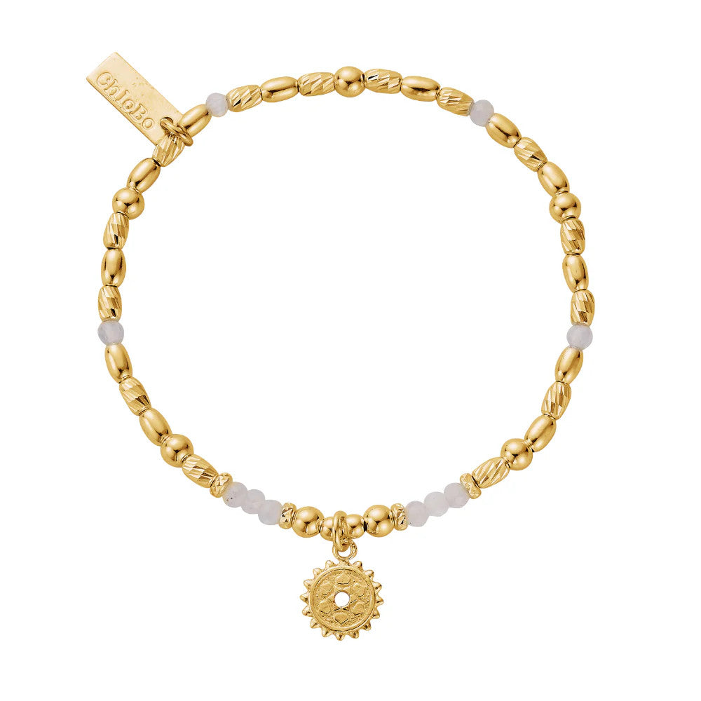 Chlobo Moonstone Crown Gold Chakra Bracelet