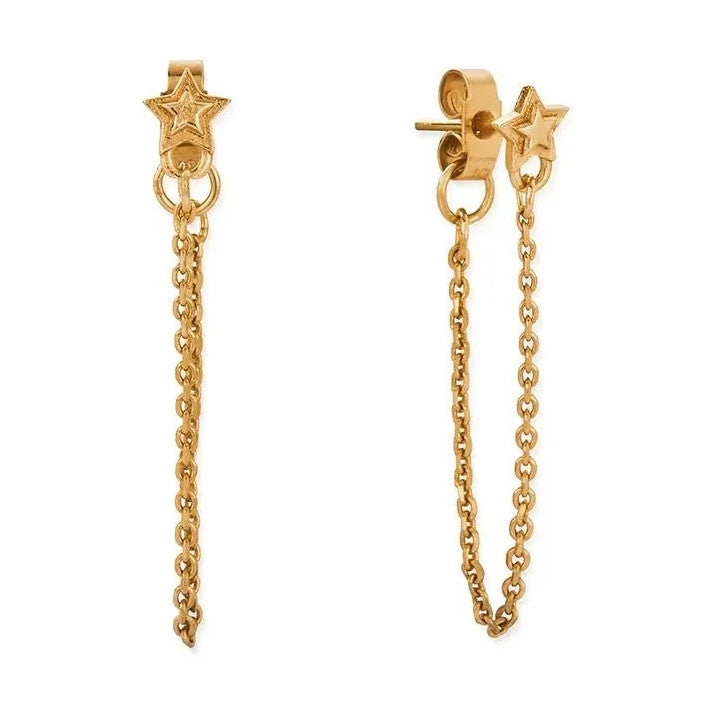 Chlobo Gold Radiant Essence Chain Stud Earrings