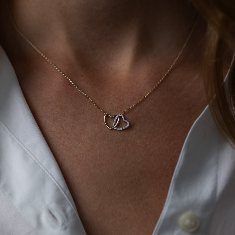 9 carat intertwined hearts necklace