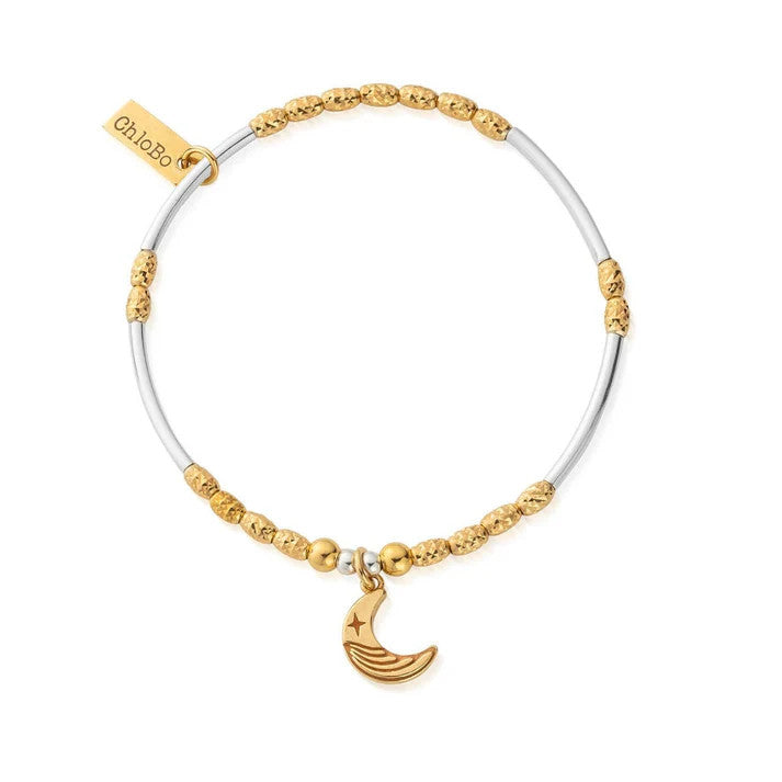 Chlobo GMBMNSR4019 Gold and Silver Luna Moon Bracelet