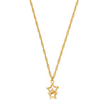 Chlobo Gold Twisted Rope Chain Interlocking Star Necklace