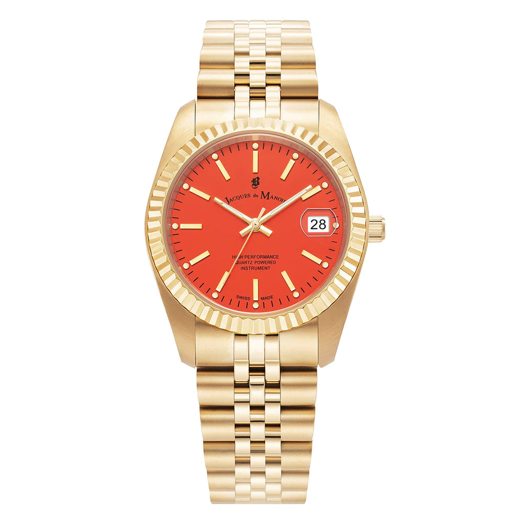 Jacques Du Manoir JWL02902 Inspiration Rainbow Orange Dial Bracelet Watch
