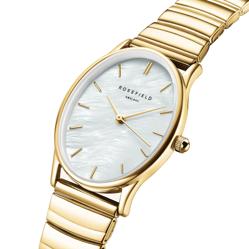Rosefield OVWGSG-OV16 Oval Pearl Gold Women's Bracelet Watch