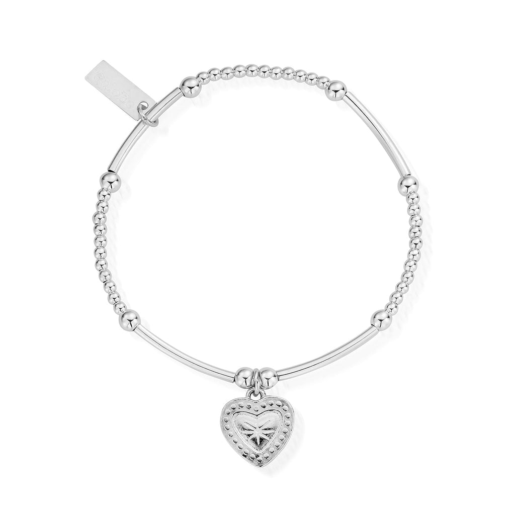 Chlobo SBCM004 Silver Cute Mini Star Heart Bracelet