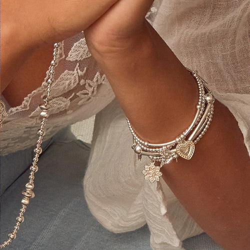 Chlobo SBCM004 Silver Cute Mini Star Heart Bracelet
