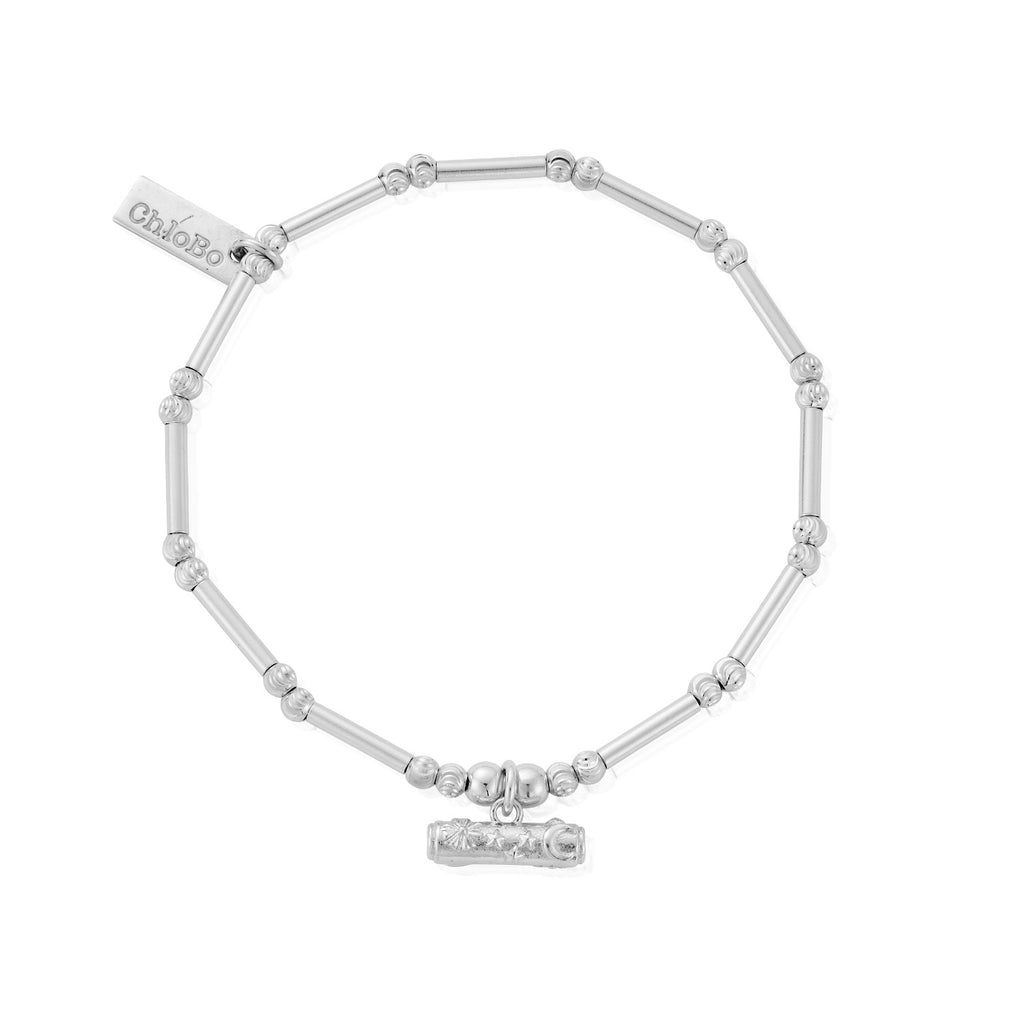 Chlobo Dainty Moon Cut Sparkle T-bar Bracelet