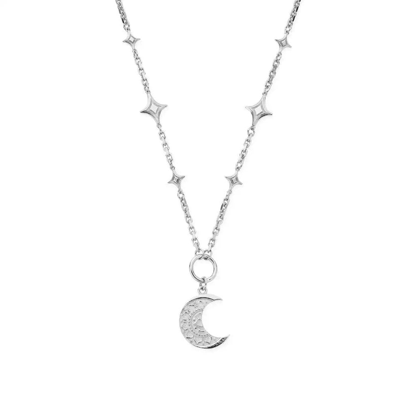 Chlobo Silver Moon Mandala Necklace
