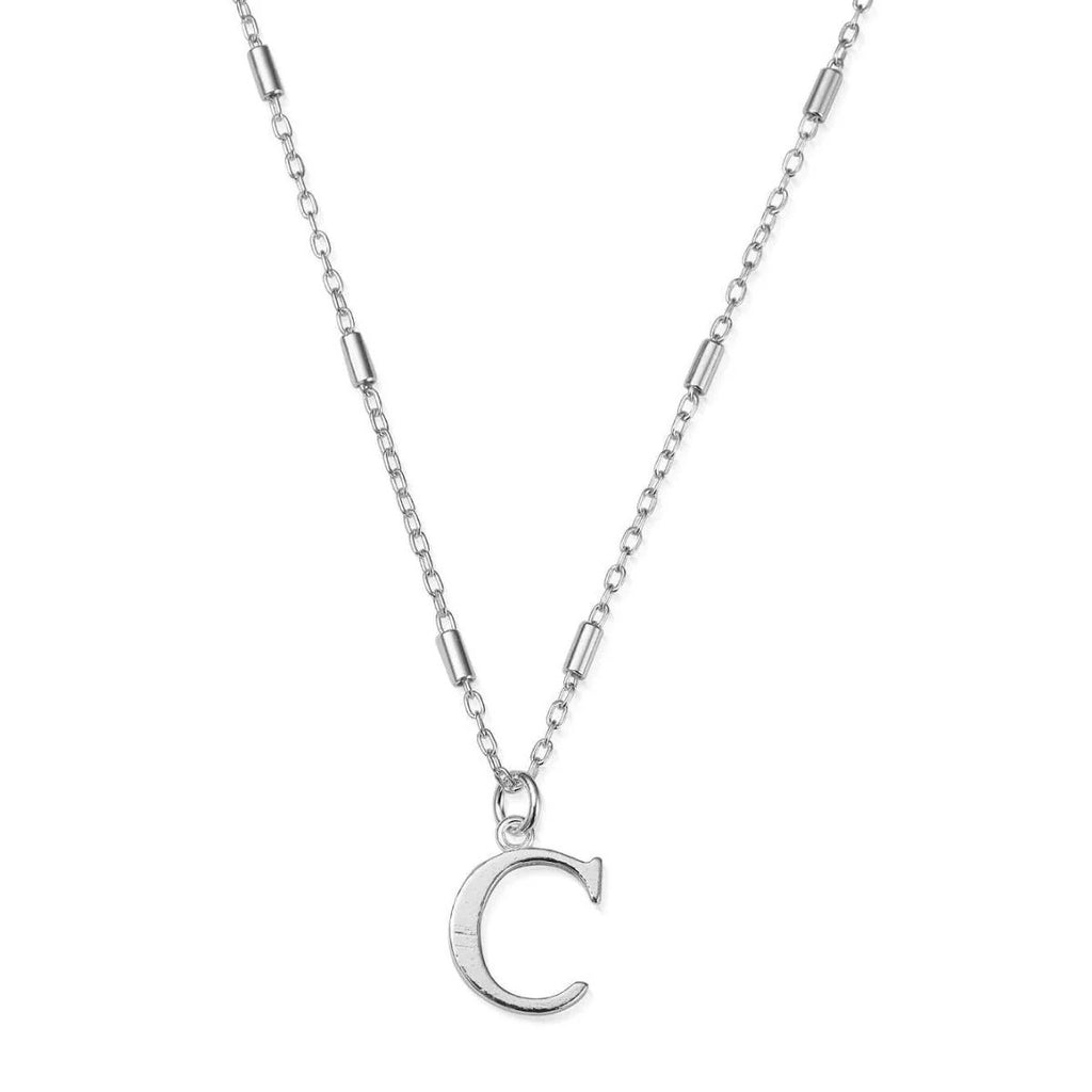 Chlobo Silver Iconic Initial Necklace - C