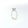 Emerald cut solitaire lab created diamond ring in 18 carat yellow gold