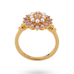 24KAE 12451Y Ring with Colored Stones and Pearls