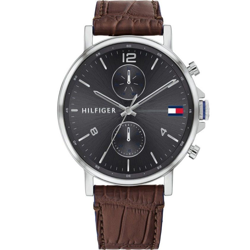 Tommy Hilfiger 1710416 Daniel  Grey Dial with Brown Leather Strap Watch