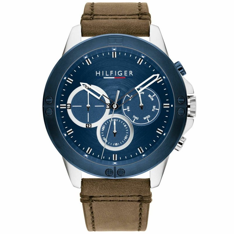 Tommy Hilfiger 1791895 TH Men's Navy Leather Strap Watch