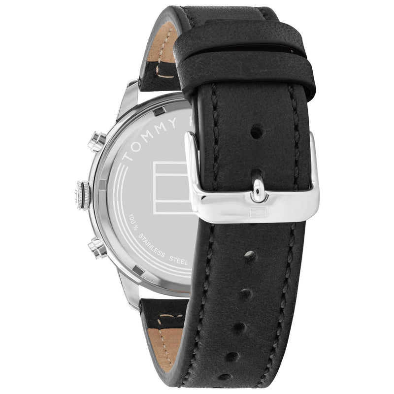 Tommy Hilfiger 1791947 Men's Black Dial Leather Strap Jimmy Watch
