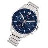 Tommy Hilfiger 1791973 Men's Silver Steel Blue Dial Multi-Function Watch