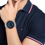 Tommy Hilfiger 1791994 Men's Silver Steel Blue Dial Watch
