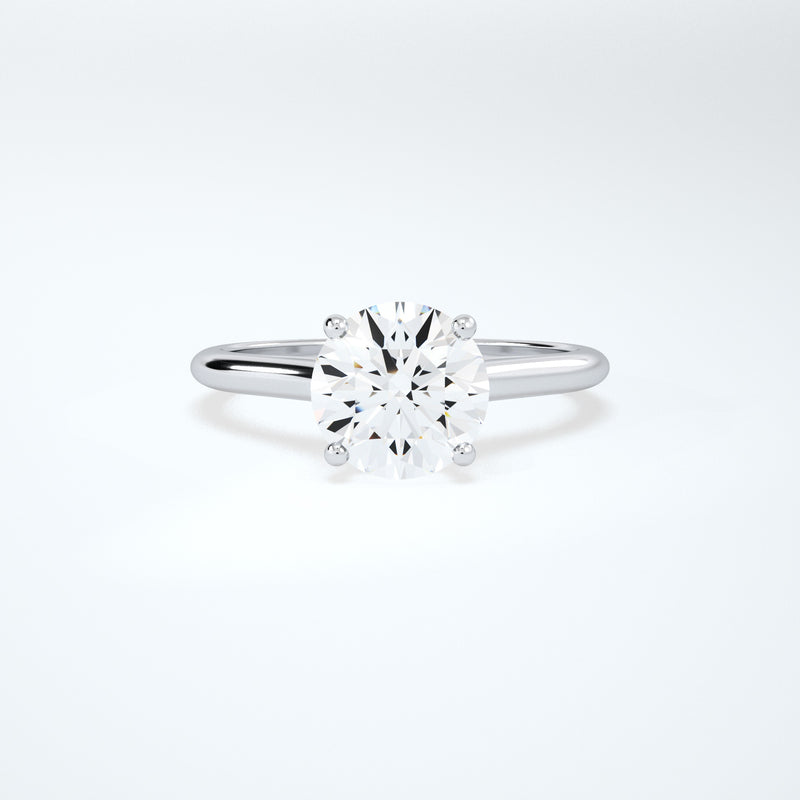 Lab grown round brilliant solitaire engagement ring