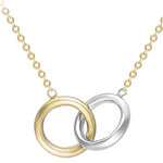 9ct Yellow and White Gold double circles pendant
