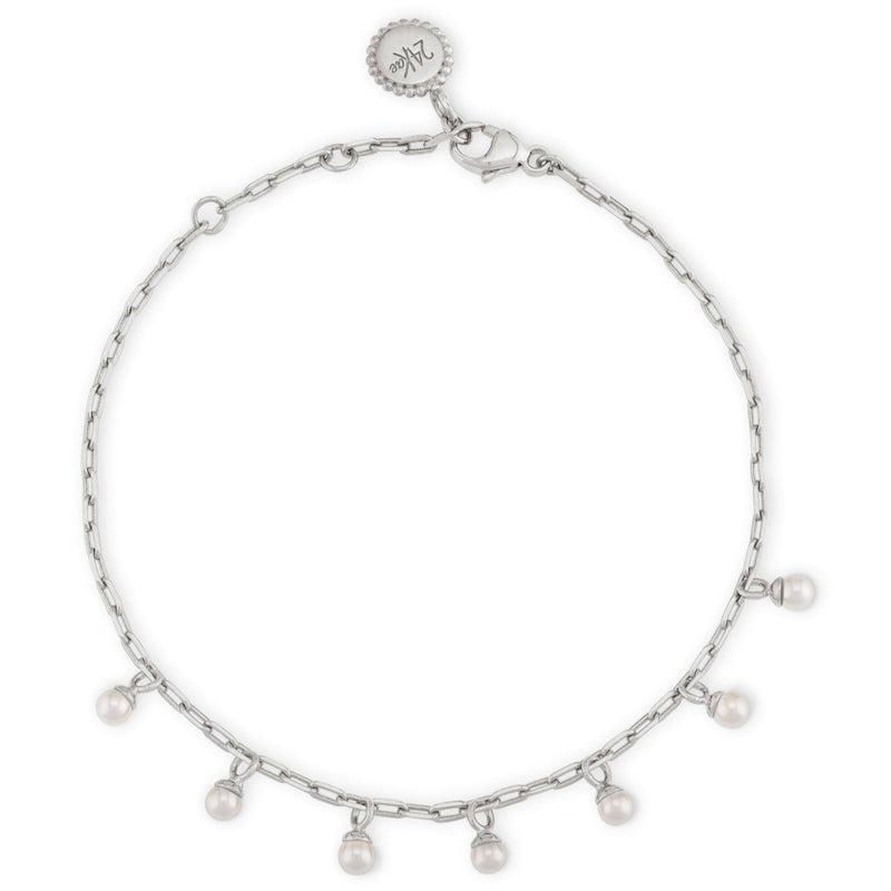 24KAE 22409S Bracelet with Thin Chain and Pearls