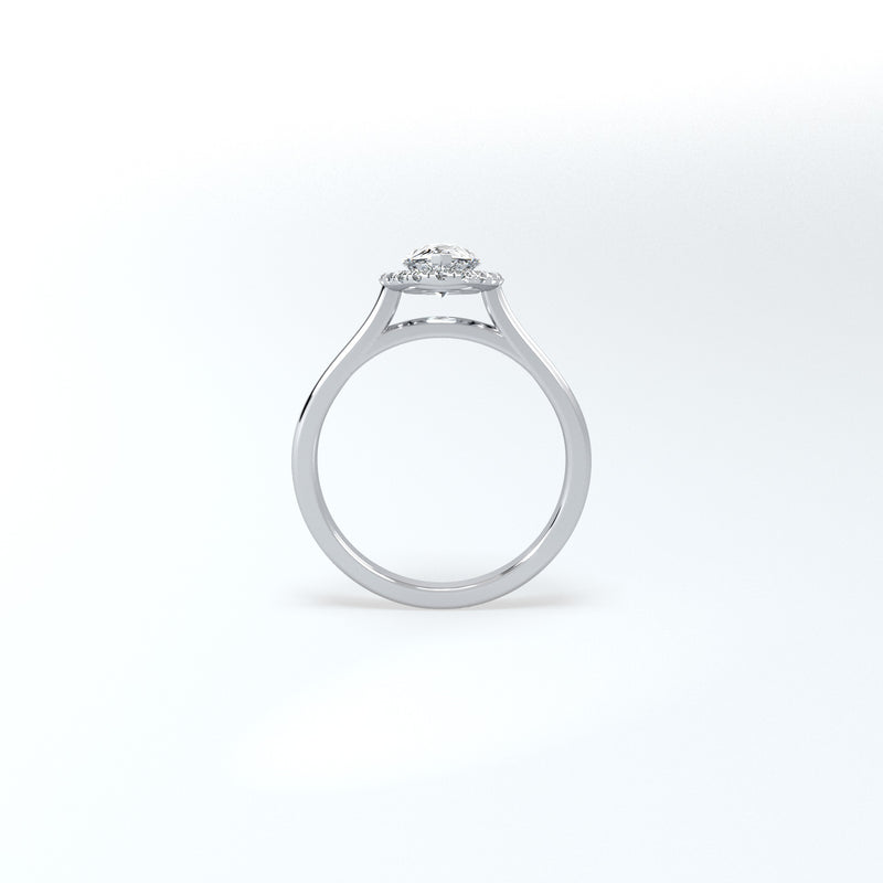 Pear halo lab engagement ring