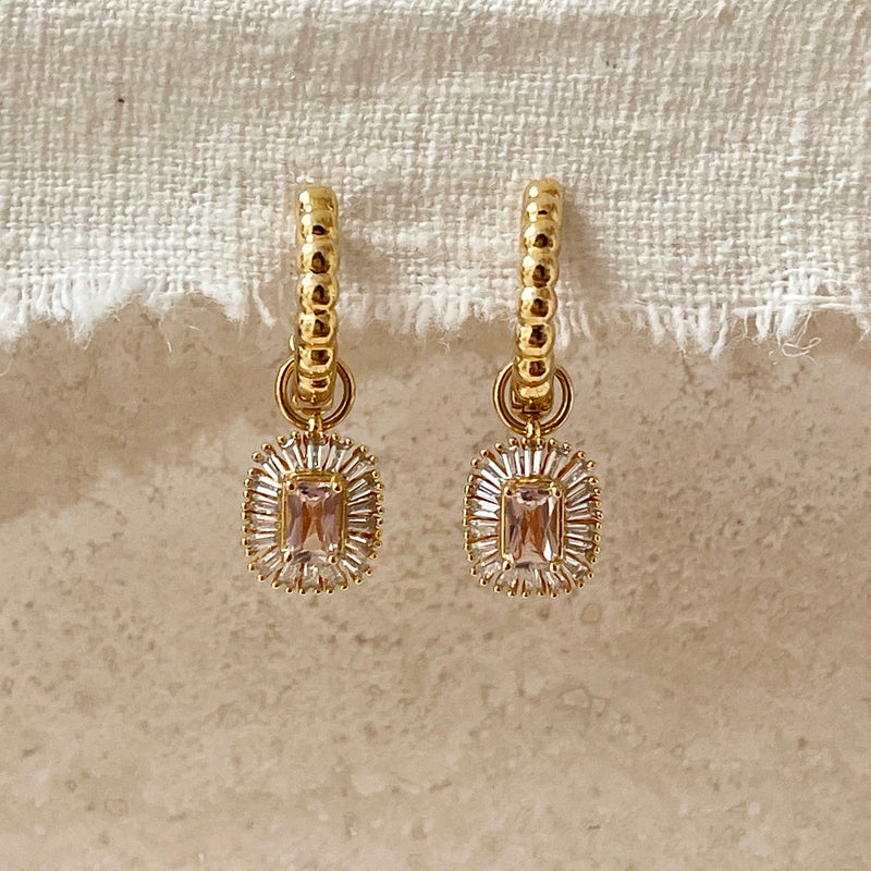 24KAE 42453Y Earrings with Structure and Pendant