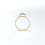 Pear halo lab engagement ring