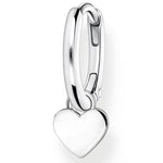 Thomas Sabo Single Hoop Earring With Heart Pendant Silver