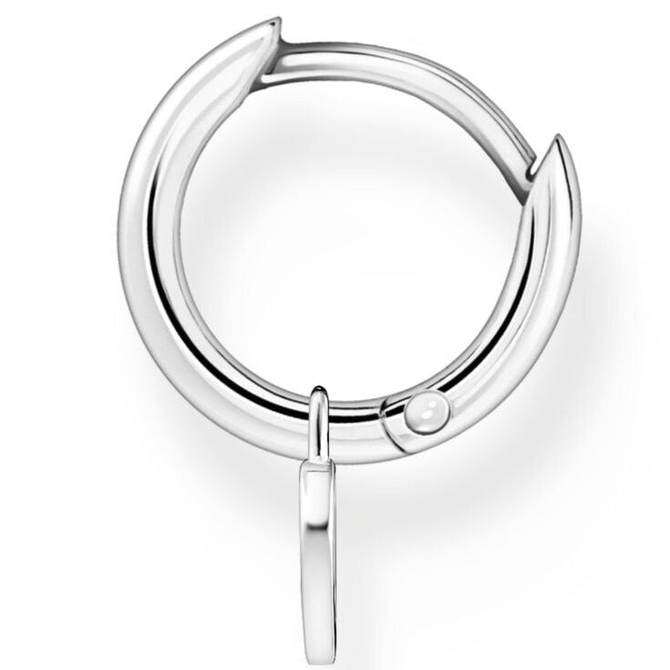 Thomas Sabo Single Hoop Earring With Heart Pendant Silver