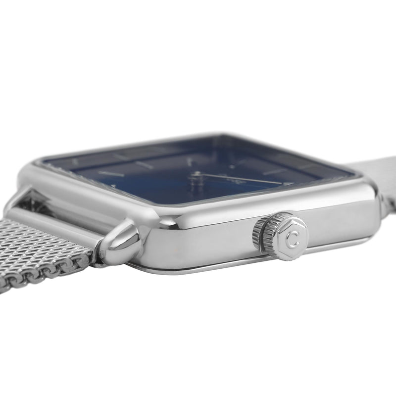 Cluse CW0101207012 La Tétragone Mesh Silver Marine Blue/Silver Watch