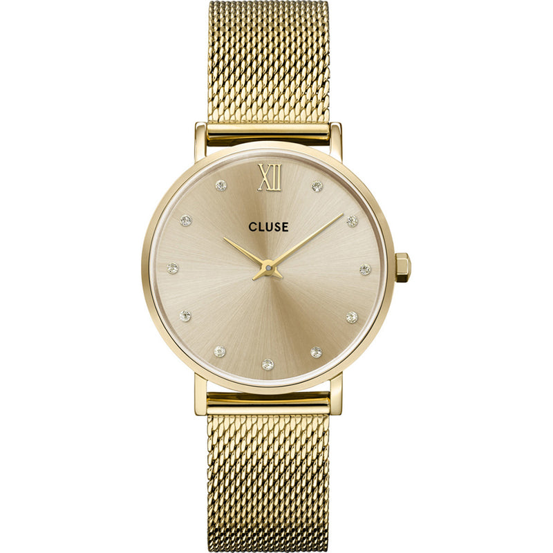 Cluse CW10204 Women's Minuit Mesh Crystals, Full Gold Colour Watch