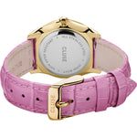 Cluse CW11213 Women's Féroce Petite Leather Croco Pink, Gold Colour Watch
