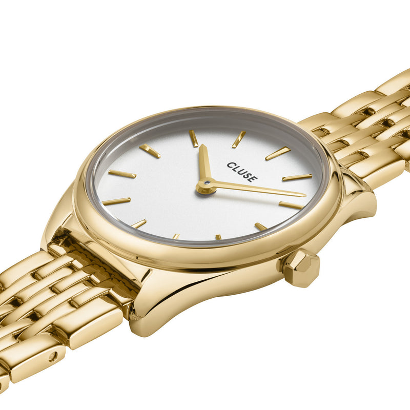 Cluse CW11705 Féroce Mini Steel Gold/White Watch